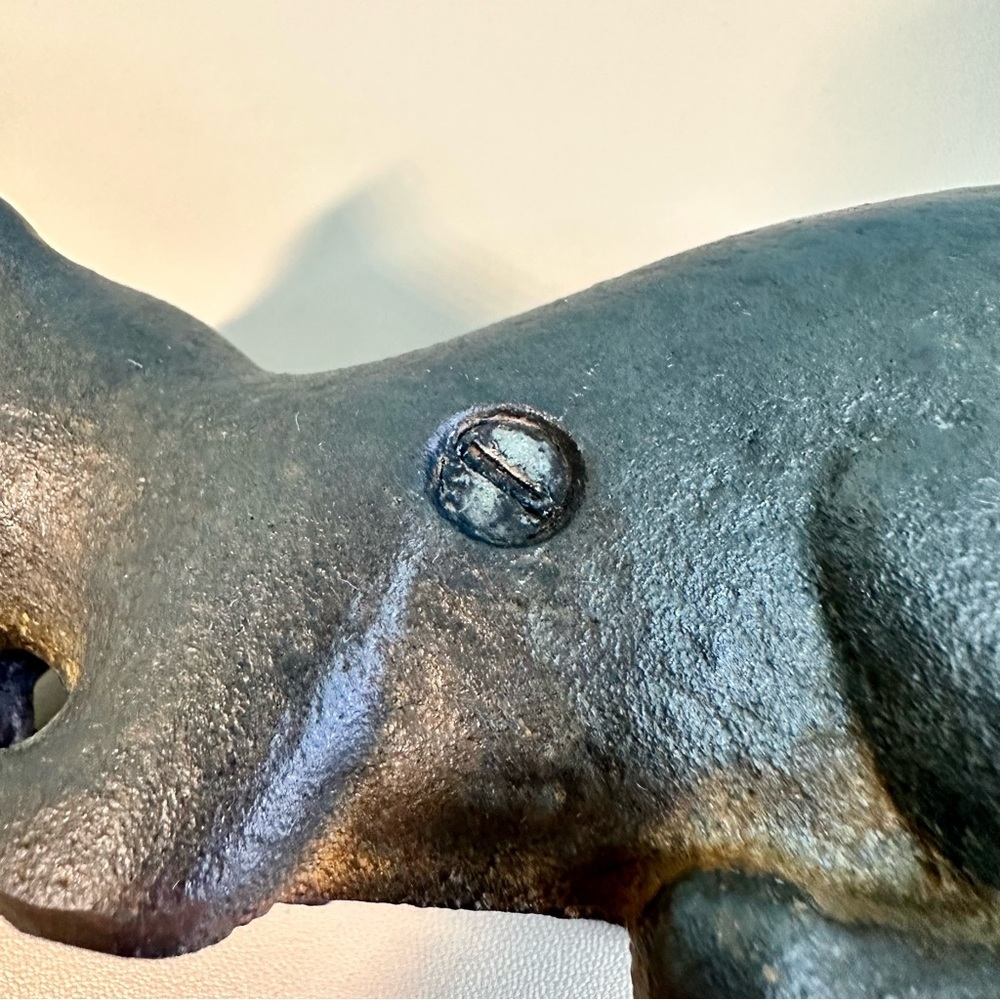 VTG Cast Iron Cat with Yarn Bank 2.5"H x 2"W x 5"D - Picture 7 of 8